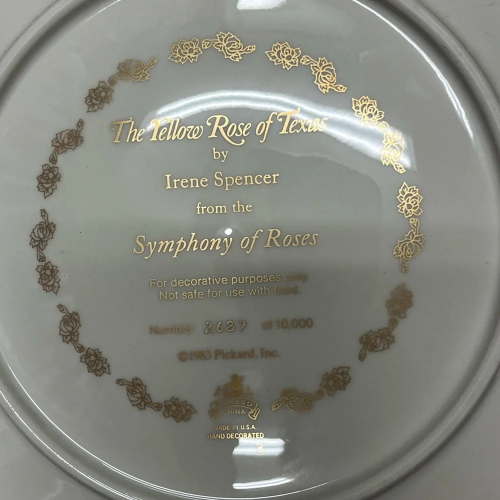 - PICKARD Symphony of Roses full set collector plates by Irene Spencer